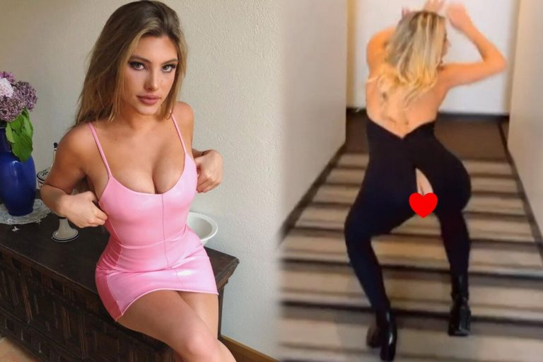 Bare bottom on TikTok: a sexy influencer pops her pants while dancing
