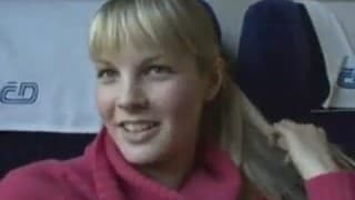 He fucks a blonde on the train