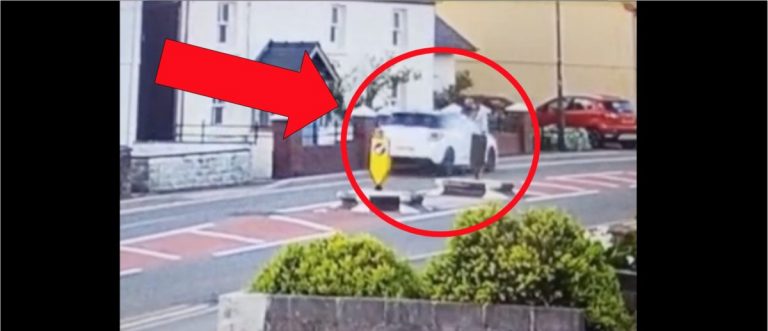 Stjärnan av OnlyFans, Finley Taylor, blir överkörd av en bil i grym video