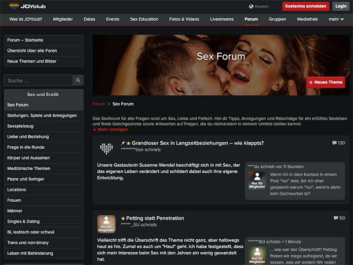 Joyclub Tüv a testé le forum sexuel